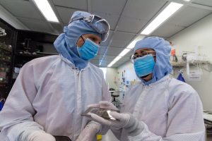 Aimee Price & Yessica Jimenez working in the Clean Room at Nanotech West